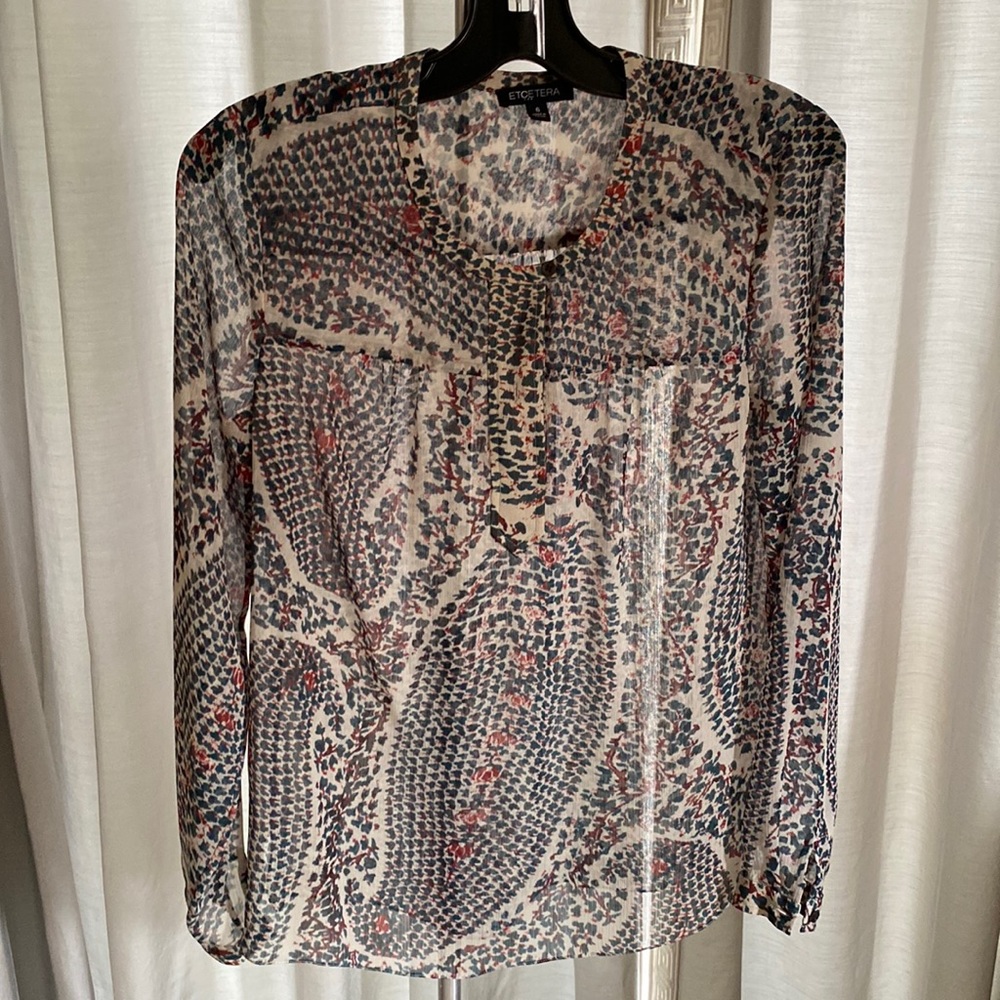 Etcetera printed chiffon blouse